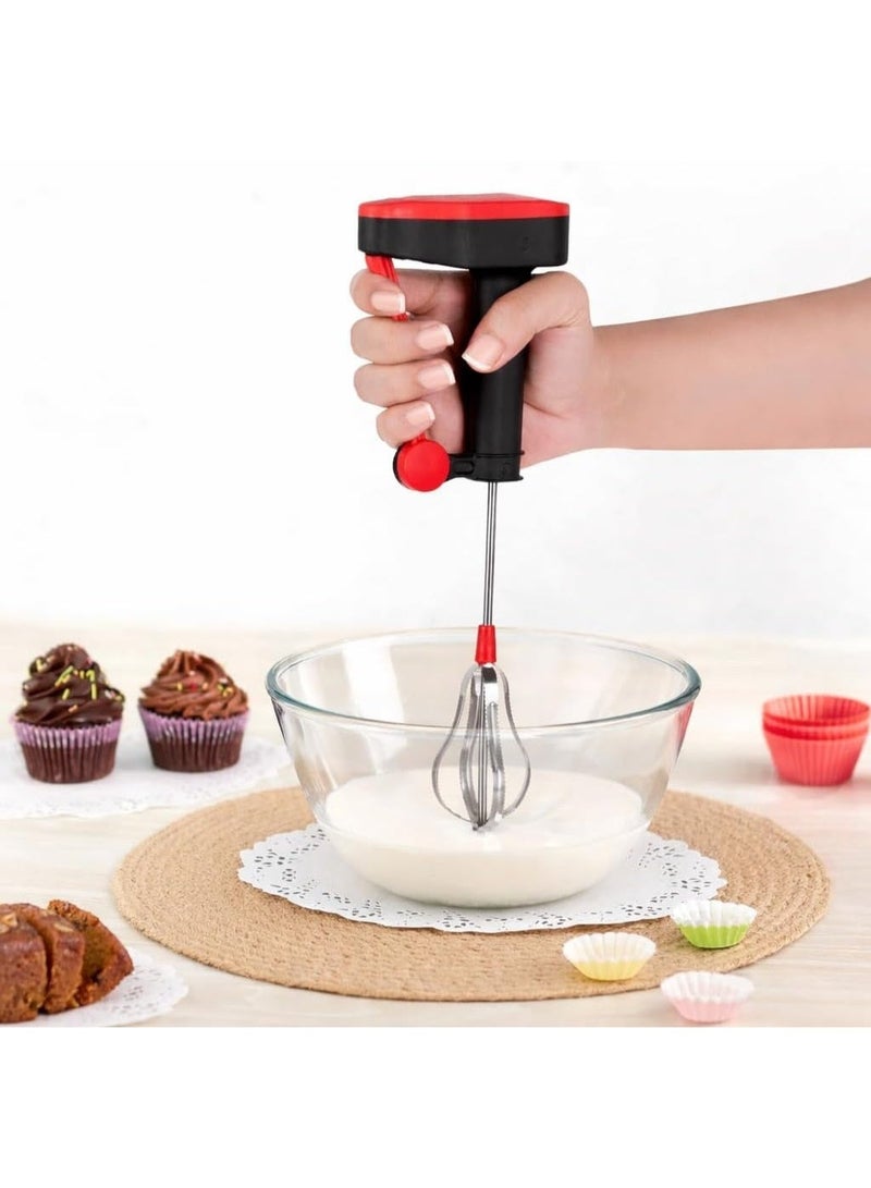 Hand Blender Whisker | Handheld Press Mixer with Steel Blades | Hand Mixer for Coffee, Lassi, Cream, Soup, Butter Milk | Egg Beater, Whisk Frother for Kitchen - Image 4
